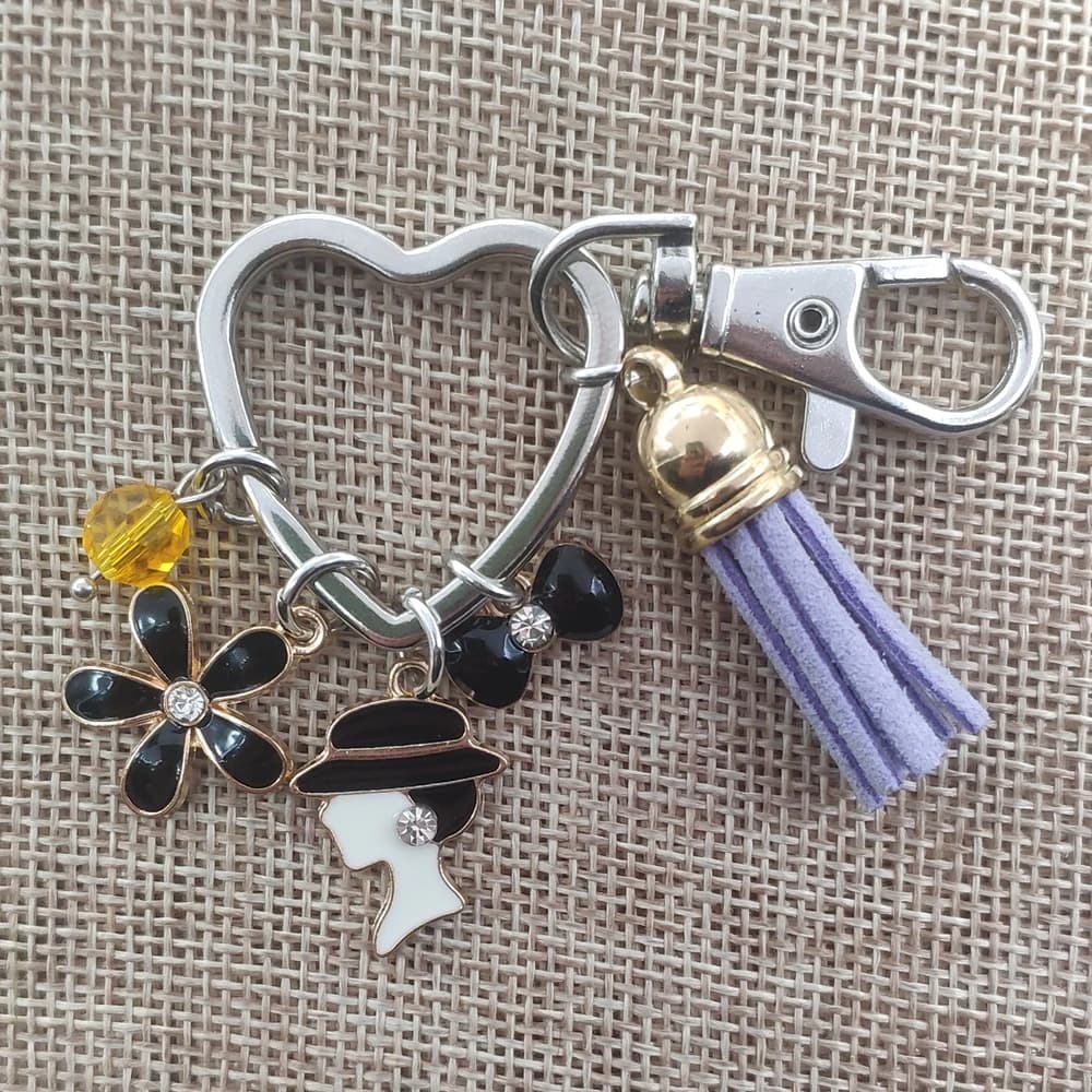 Cute Beauty Women's Bag Keychain with oil dripping Nappe Luxury Perfume Rossetto Keychain with small bell Sexy Women's Gift