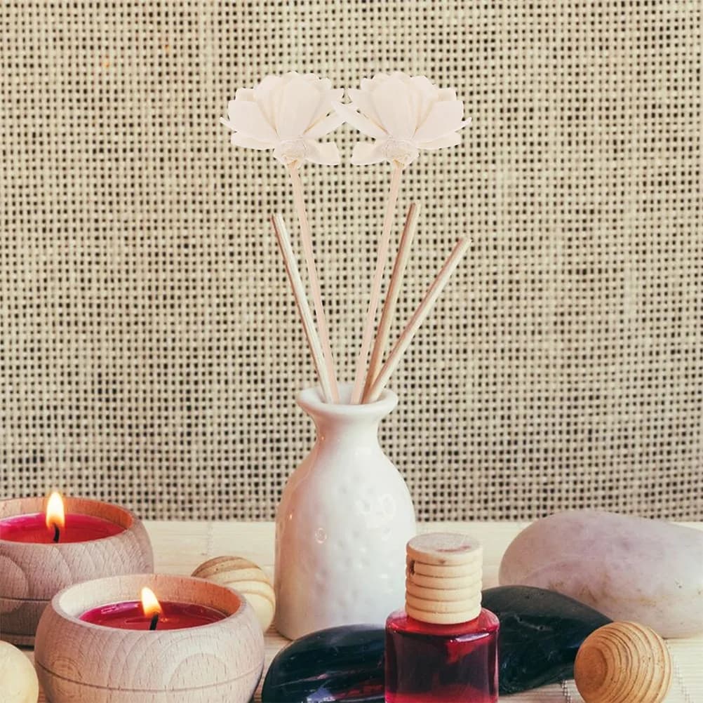 8 Pezzi Bastoncini in Legno di Rattan Naturale per Diffusore di Oli Essenziali, Fragranza per Ambienti, Decorazione Casa, Eleganti Bastoncini Aromatici