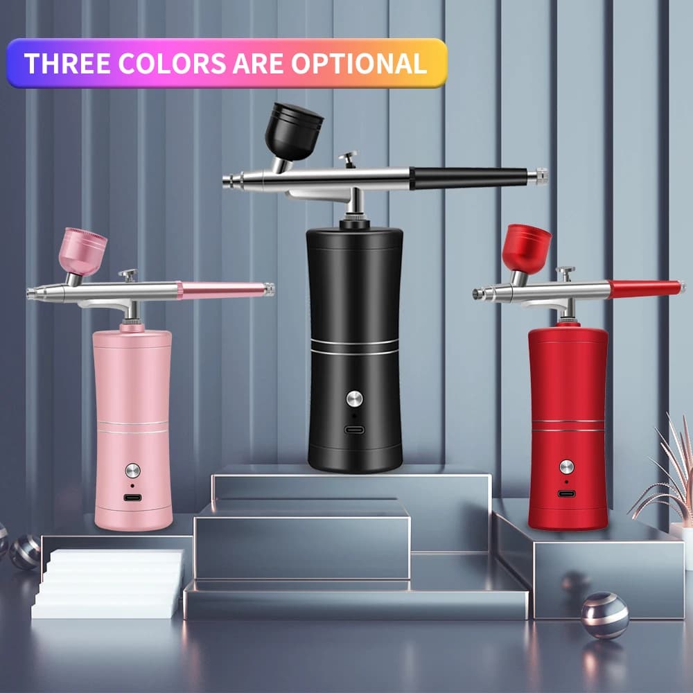 Portable Rechargeable Wireless Airbrush With Compressor Single Action Spray Gun For Face Beauty Nail Art Craft Cake Paint