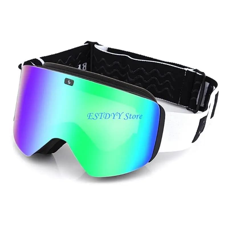 G6DE Occhiali da sci magnetici Snowboard Lenti da neve invernali Doppi strati Occhiali da sci antiappannamento UV per protezione