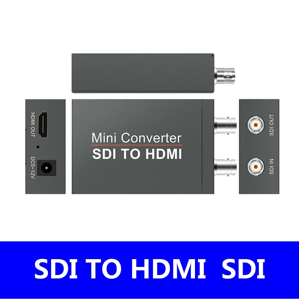 Adattatore convertitore video Mini 3G HD SD-SDI a HDMI con rilevamento automatico del formato audio per display SDI/HDMI e telecamere SDI