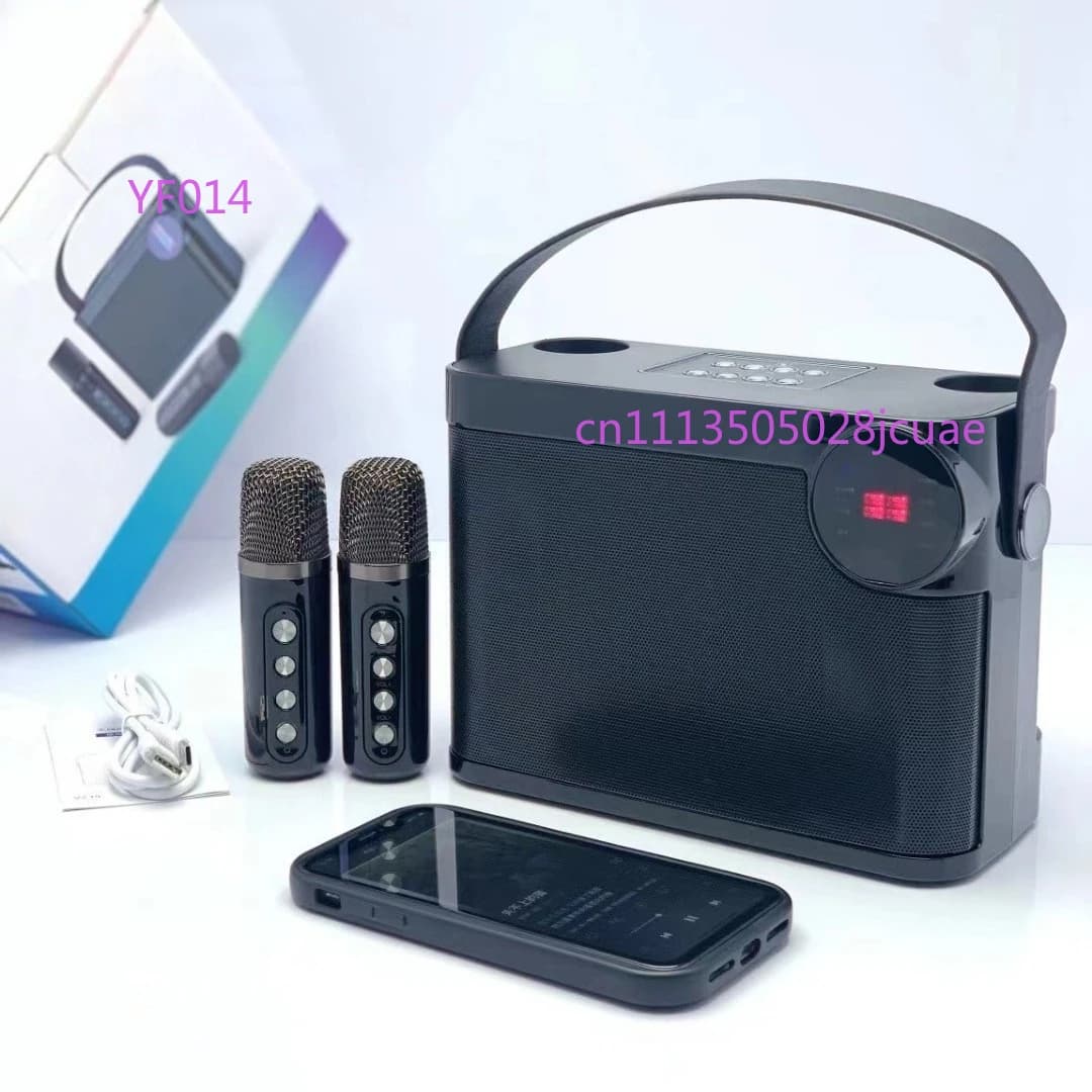 Altoparlante Bluetooth Portatile con Microfono Wireless, Set Audio Integrato per Karaoke Domestico