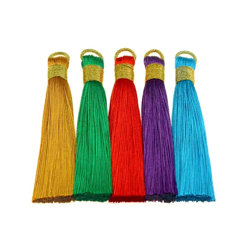 4 Pezzi Nappe in Poliestere da 8 cm per Cucito, Abbigliamento, Tende, Ciondoli, Fai da Te, Borse, Portachiavi, Decorazioni, Accessori per la Creazione di Gioielli
