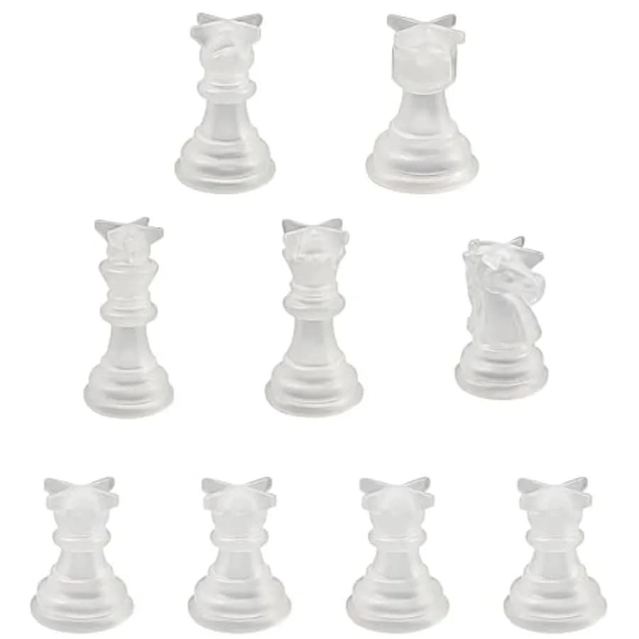 9PC Rein Che et Mold, 3D Che, Che Rein Mold for DIY Che Board jec for He Decoran and Family Party Board Game
