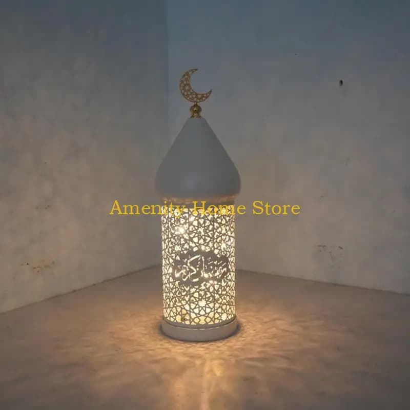F26C Decorative candle holder Ramadan Metal candle lamp Candle holder for table shelf, desk, from