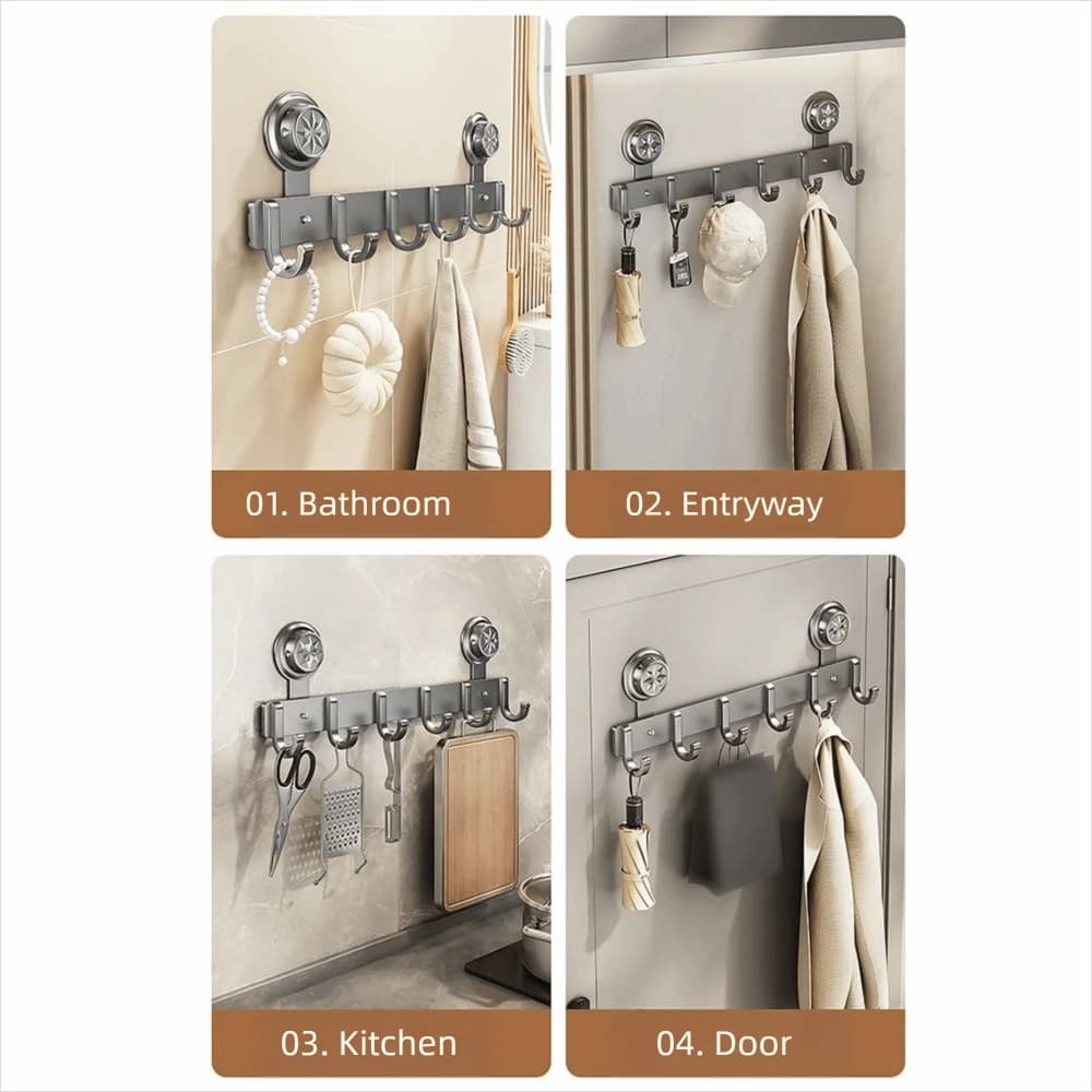 Gancio per porta a ventosa impermeabile 4/5/6/7/8 Gancio appendiabiti da parete rimovibile salvaspazio portasciugamani da bagno
