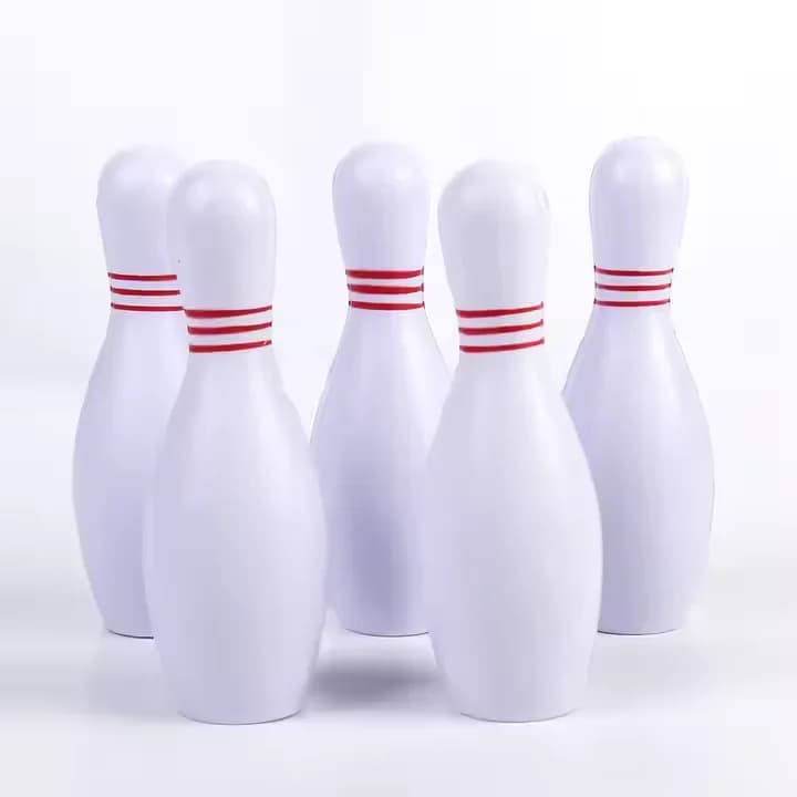 Pallina Antistress Personalizzata a Forma di Birillo da Bowling, in Schiuma Poliuretanica Morbida, Non Tossica ed Ecologica, Personalizzabile in Fabbrica