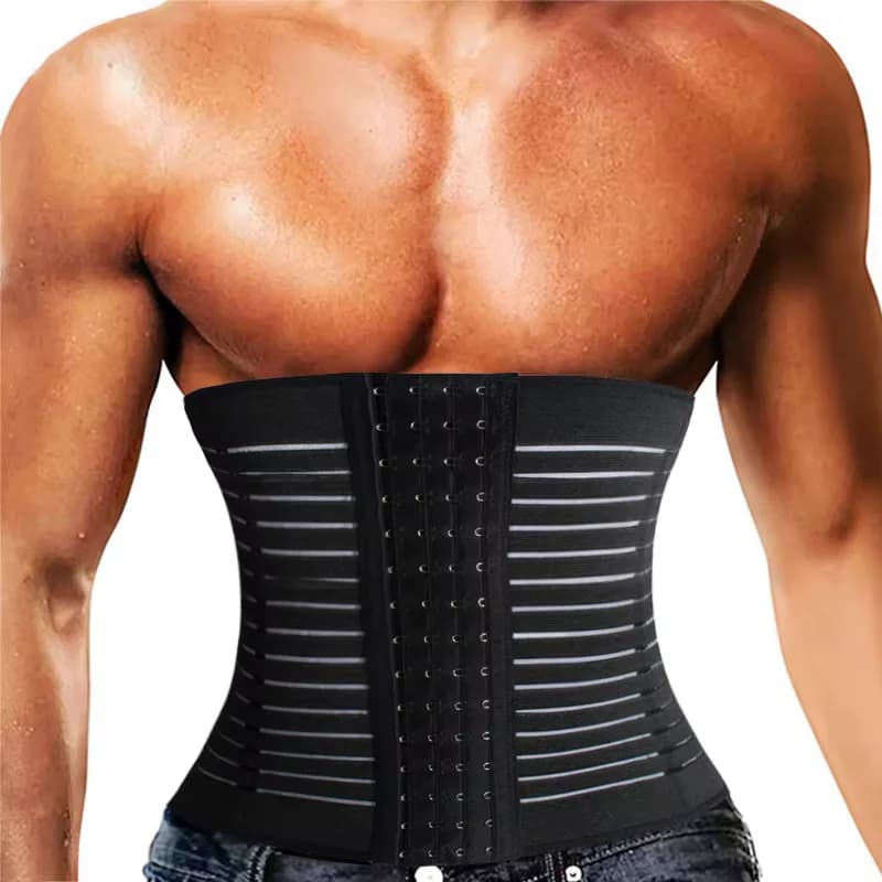 Corsetto Modellante per Uomo, Cintura Riducente Addominale, Supporto Lombare ad Alta Compressione, Fascia Modellante per Allenamento
