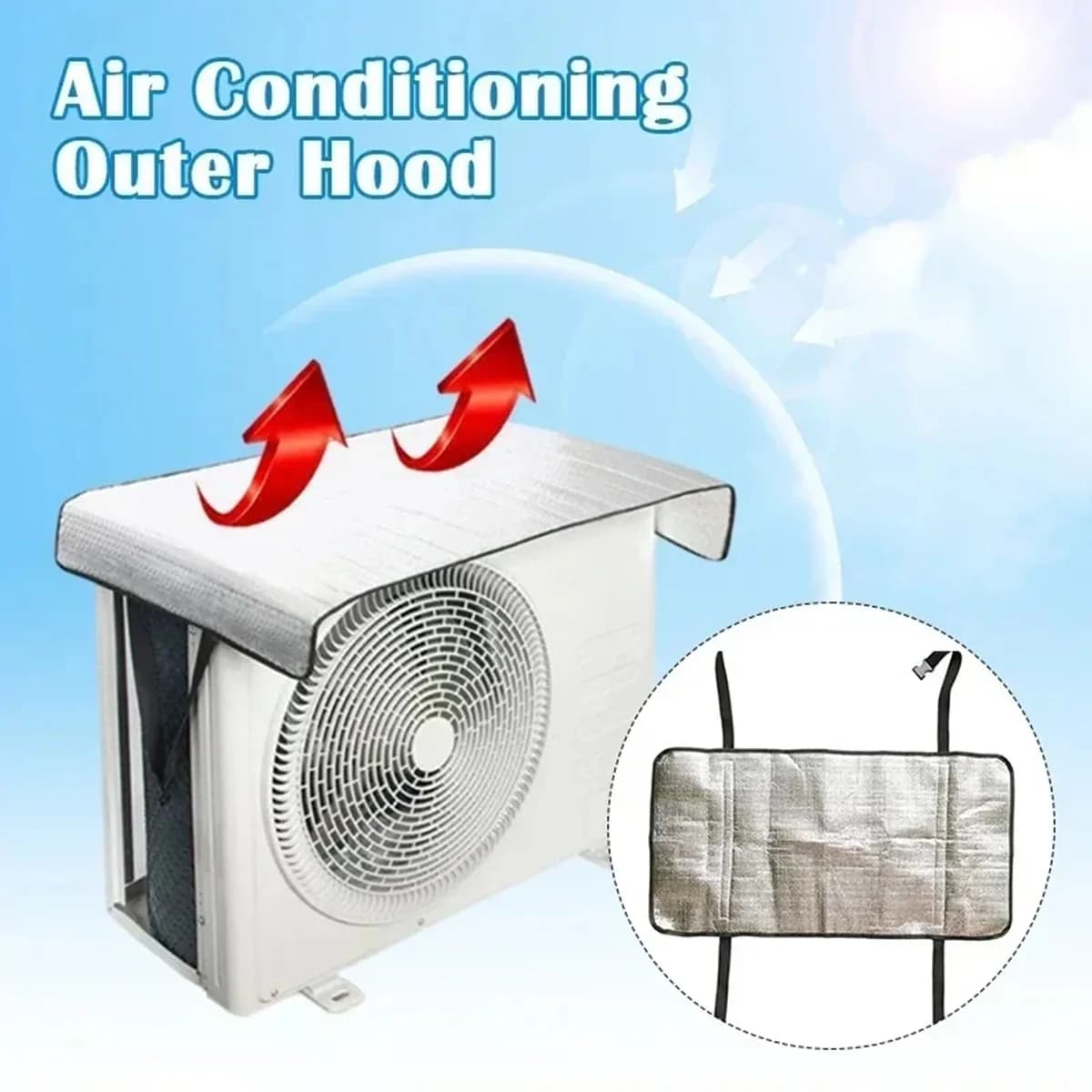 Cover for External Conditioner, Energy Saving, Waterproof, Rain and Powder Protection, Solar Exposure, AC Cleaning Bag