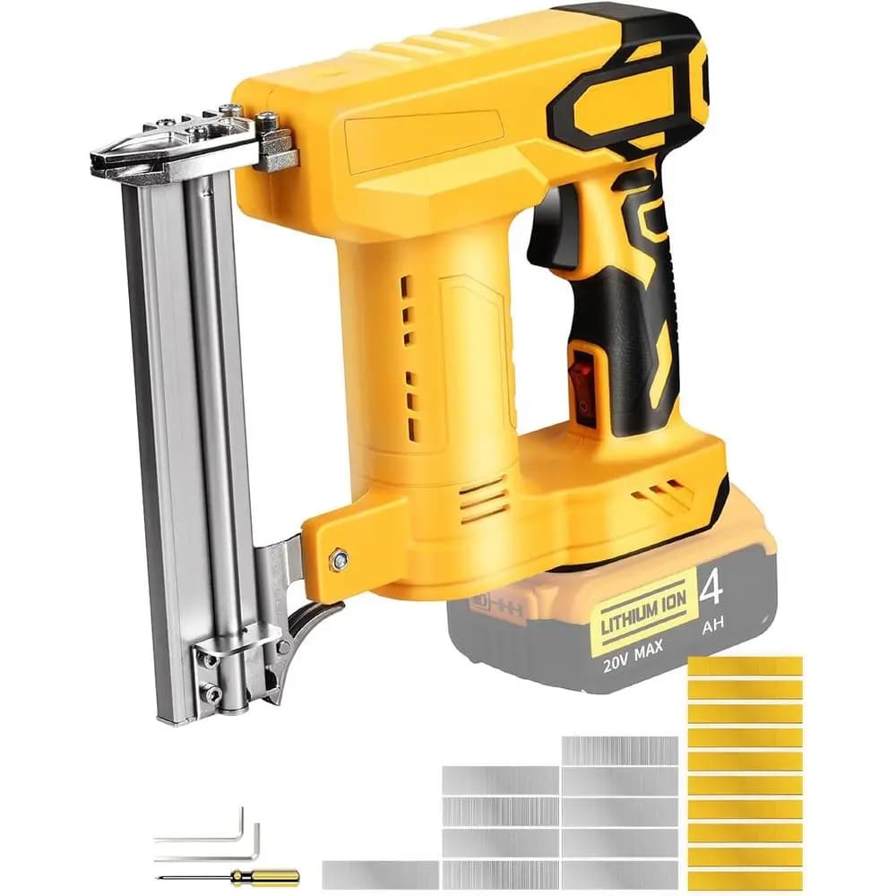 Chiodatrice/Graffatrice a Batteria 20V 2-in-1 con 1000 Chiodi e Graffette per Bricolage e Falegnameria