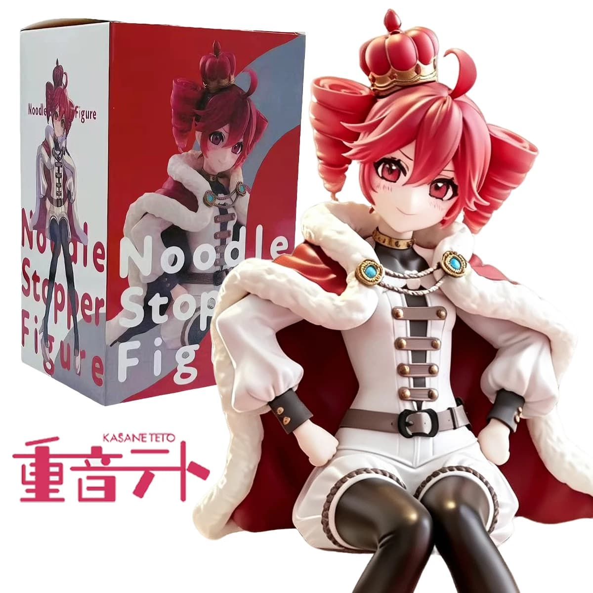 Kasane Teto Twin-Tail Anime Girl Figure Set – 2PCS PVC Collectible Dolls with Two Poses, Cute Character Statues for Desktop Deco