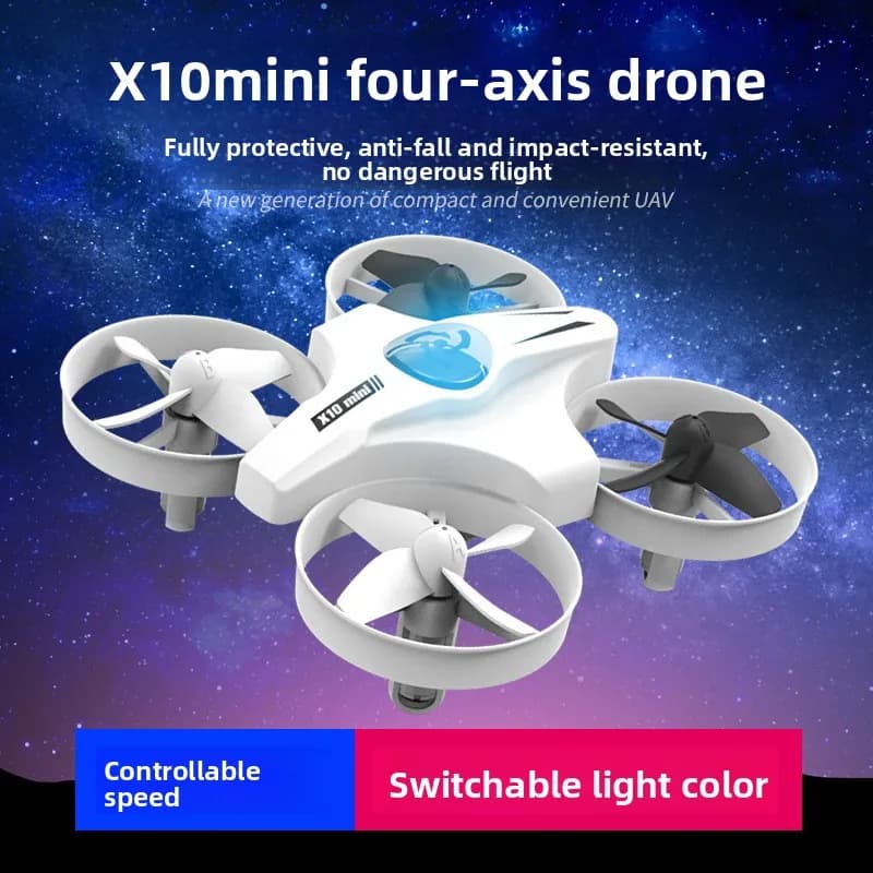 X10 Mini 360 ° Mini Drone Rotante con Luci Colorate, Quadricottero RC Giocattolo per Bambini, Aeromobile Giocattolo per Bambini