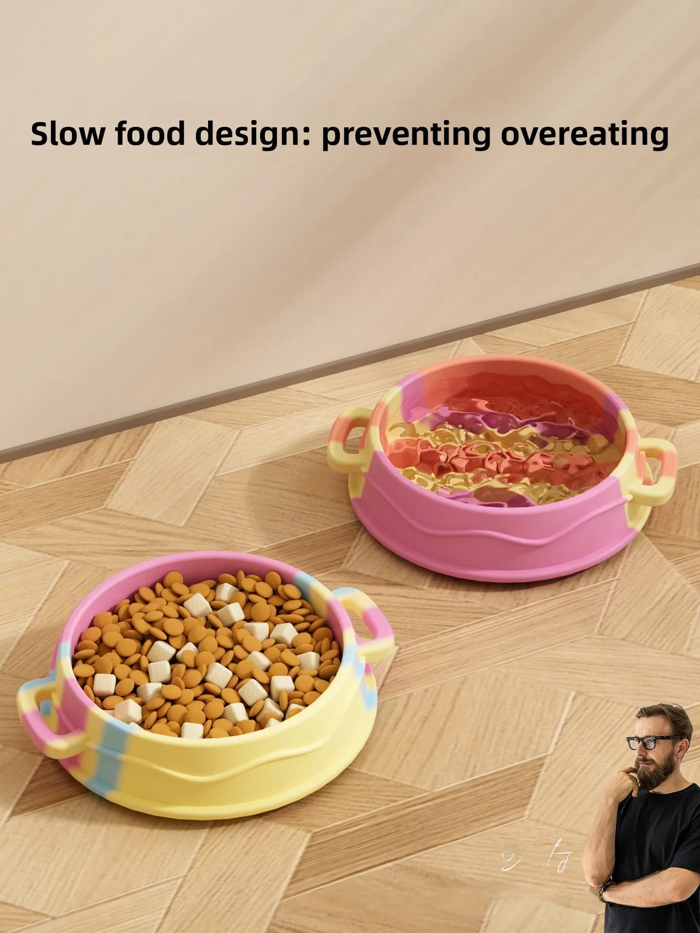 Ciotole antiscivolo e per cani Ciotole per cibo lento di grande diametro Forniture per animali domestici per cani e ciotole per cibo e acqua di marca Hipidog
