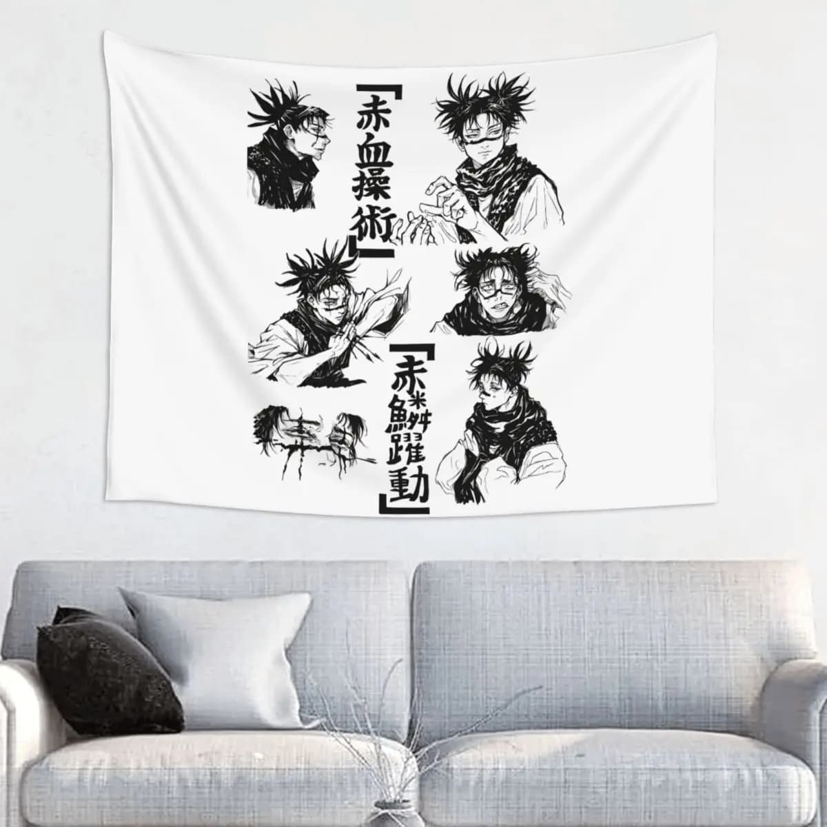 Tappeto da parete Choso in poliestere stile Hippie, con motivo JJK Anime Kaisens, utilizzabile come coperta decorativa o tappetino da yoga