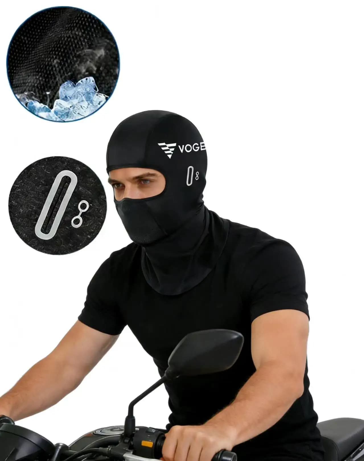 Balaclava Loncin Voge per 200AC/300AC/300R/500DS/500R/650DS/ER10 – Maschera estiva traspirante per occhiali, maschera invernale calda da sci