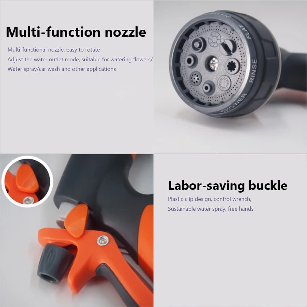 Hand-Held Water Hose Nozzle Multi-Function Watering Sprayer Household Watering Irrigation Sprayer Adjustable Water Flowers Trees