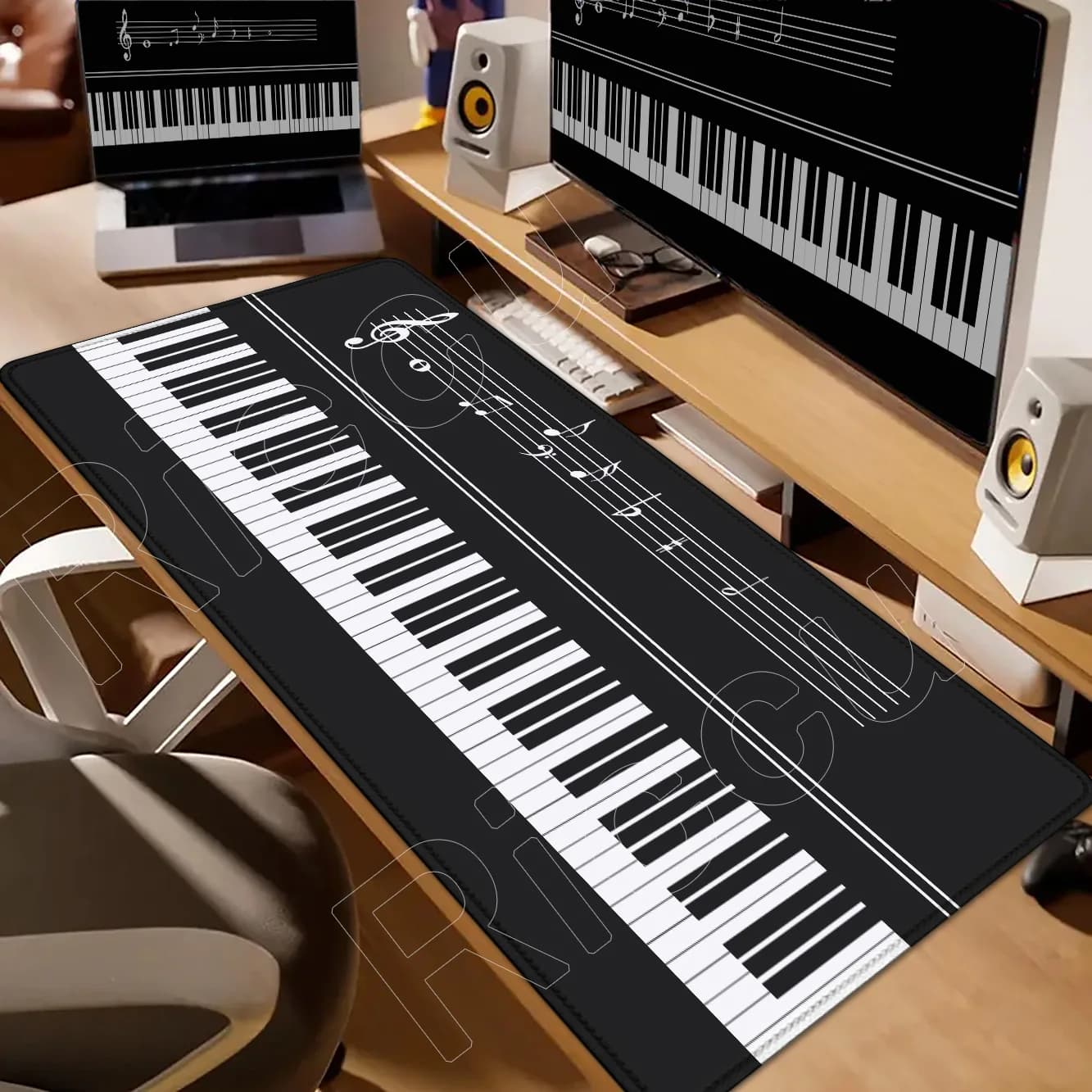 Nuove note musicali Tappetino per mouse per pianoforte Tablet MousePad Laptop XXL Desktop Mausepad Carino HD Gaming PC Tastiera Pad Gioco Tappetini da scrivania per ufficio