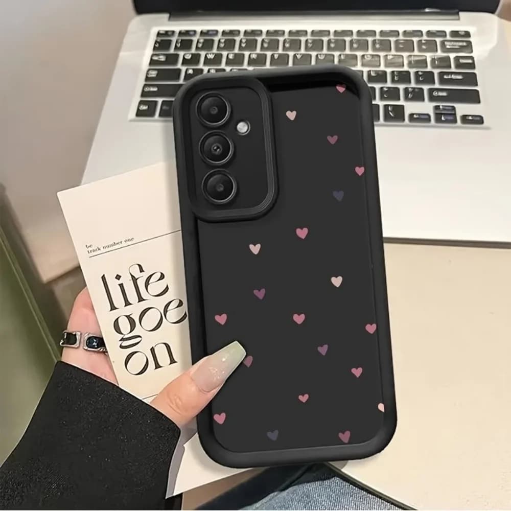 Custodia Protettiva Anti-Caduta per Samsung Galaxy A73 A72 A71 A56 A55 A54 A53 A52 A52s A50 A50s A30s 5G 4G con Cuori Colorati