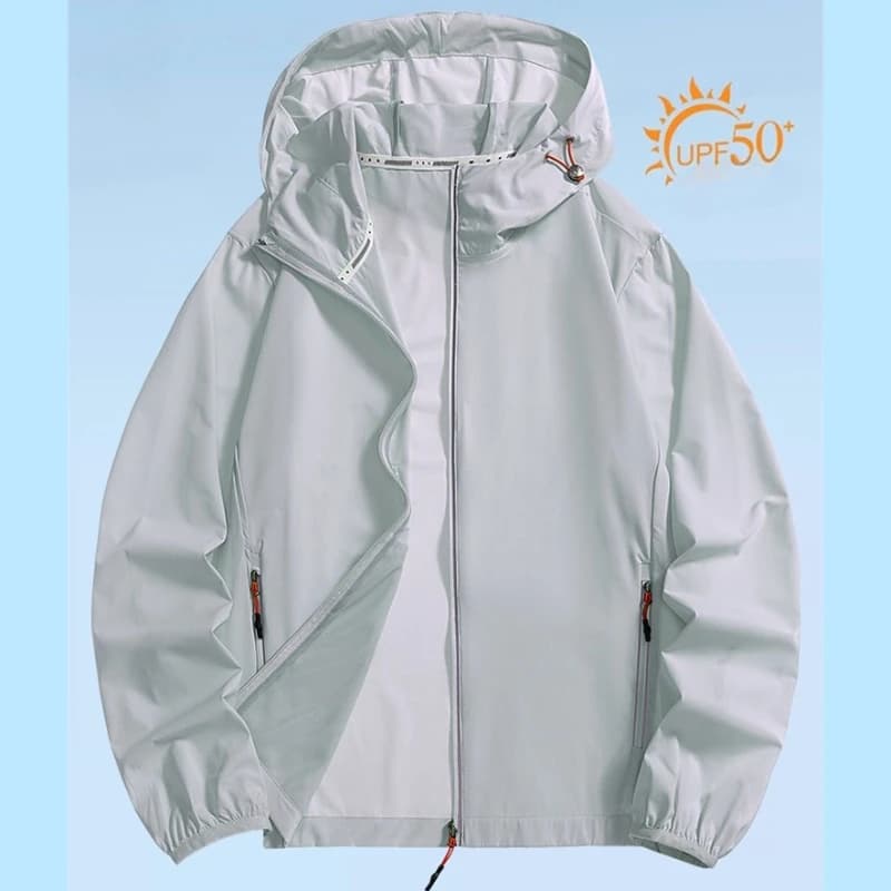 Ice Silk Sunscreen Skin Clothing for Men's Summer Breathable UPF50+ UV Protection Hooded Jacket Thin Outdoor Fishing Jacket Top