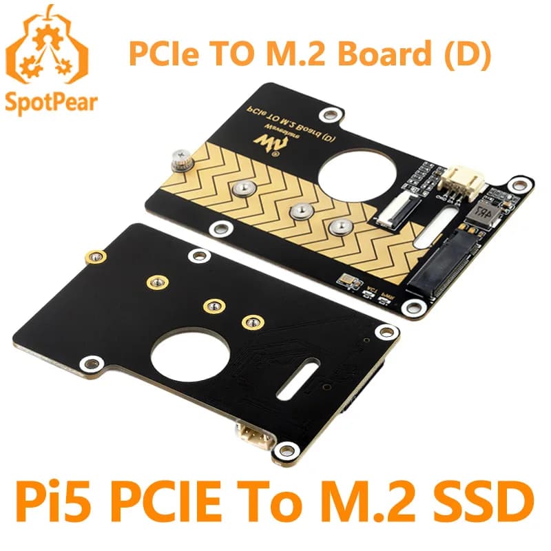 Raspberry Pi 5 PCIe to M.2 adapter board NVMe SSD (D) HAT Pi5-2280-2242-2230 to PI5