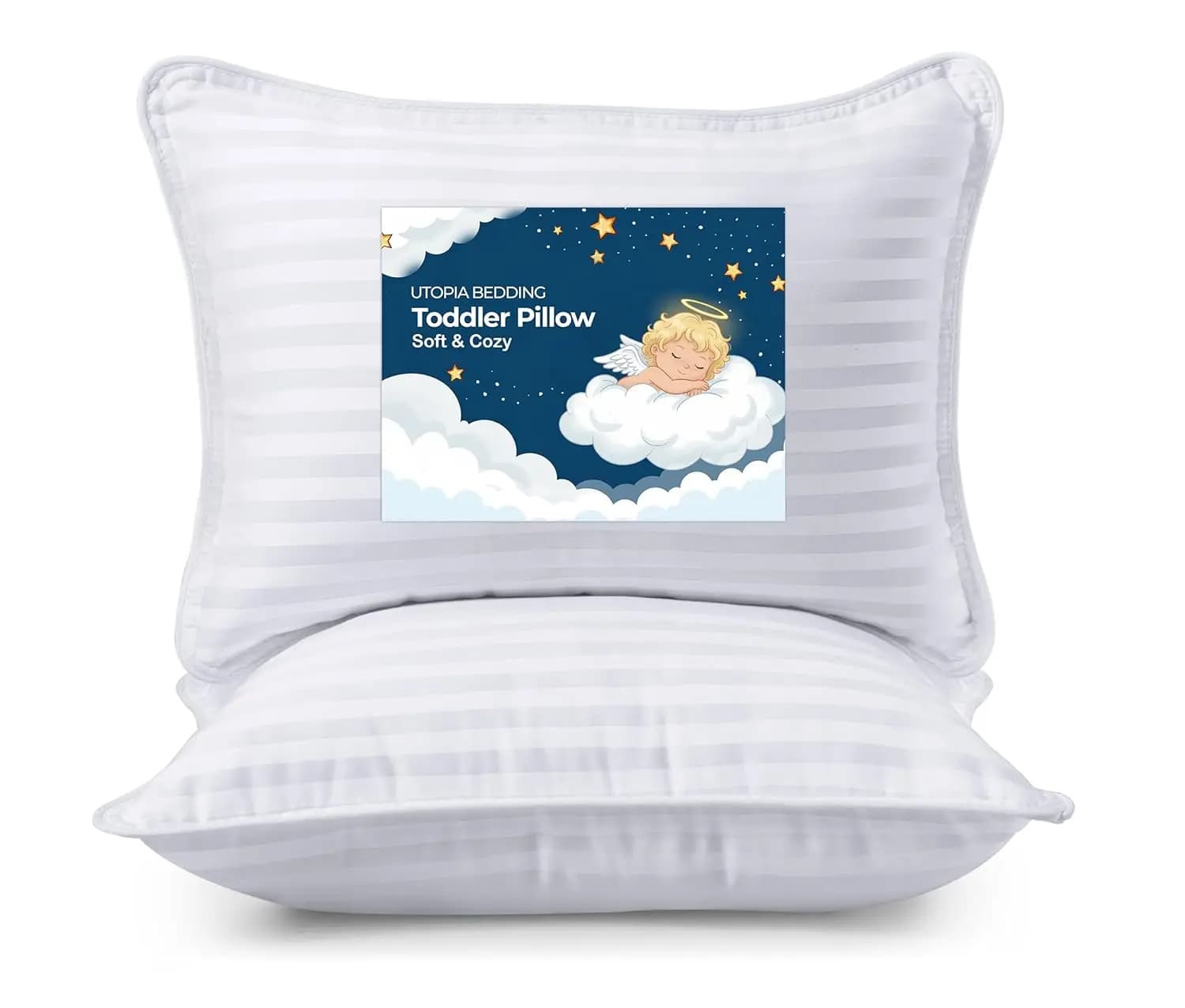 Set di 2 Cuscini Morbidi per Bambini, 13x18 Pollici, in Misto Cotone Traspirante per Bambini dai 2 Anni in Su, Perfetti per Letto e Viaggio
