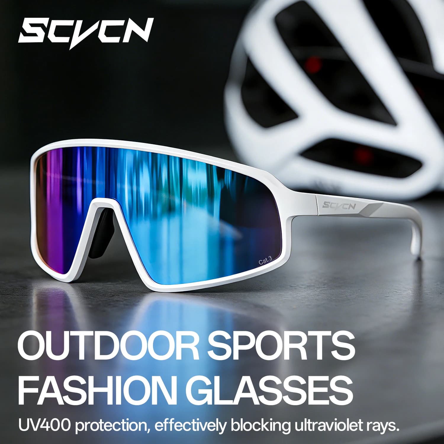 Occhiali da Sole SCVCN UV400 per Ciclismo, Escursionismo, Campeggio, Corsa, Guida e Sport Casual