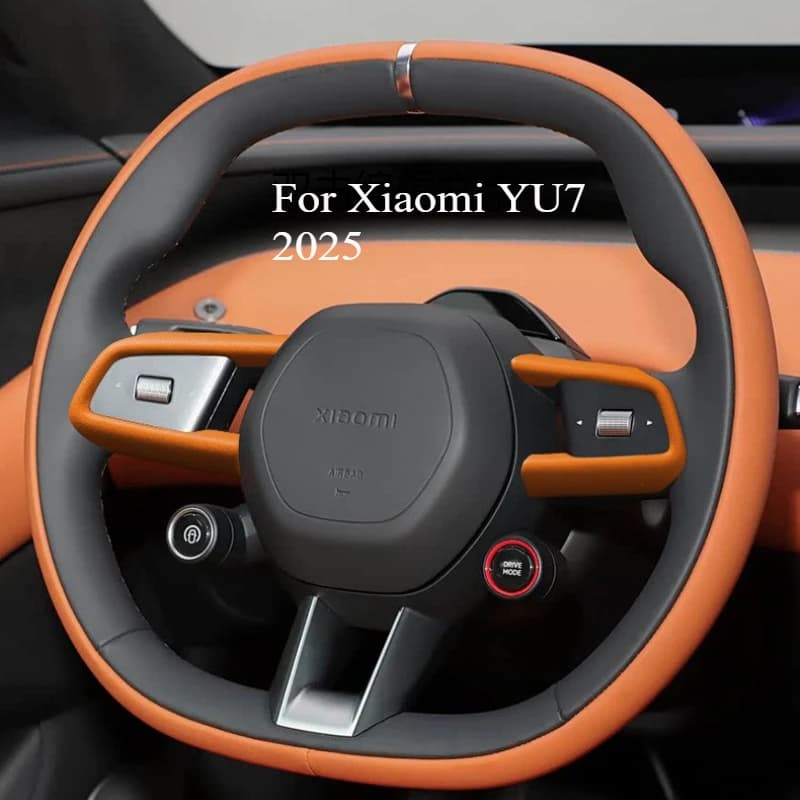Per Xiaomi YU7 2025 Copertura in pelle con telaio del pannello dei pulsanti di controllo del volante, rivestimento protettivo decorativo con bottoni abbinati ai colori