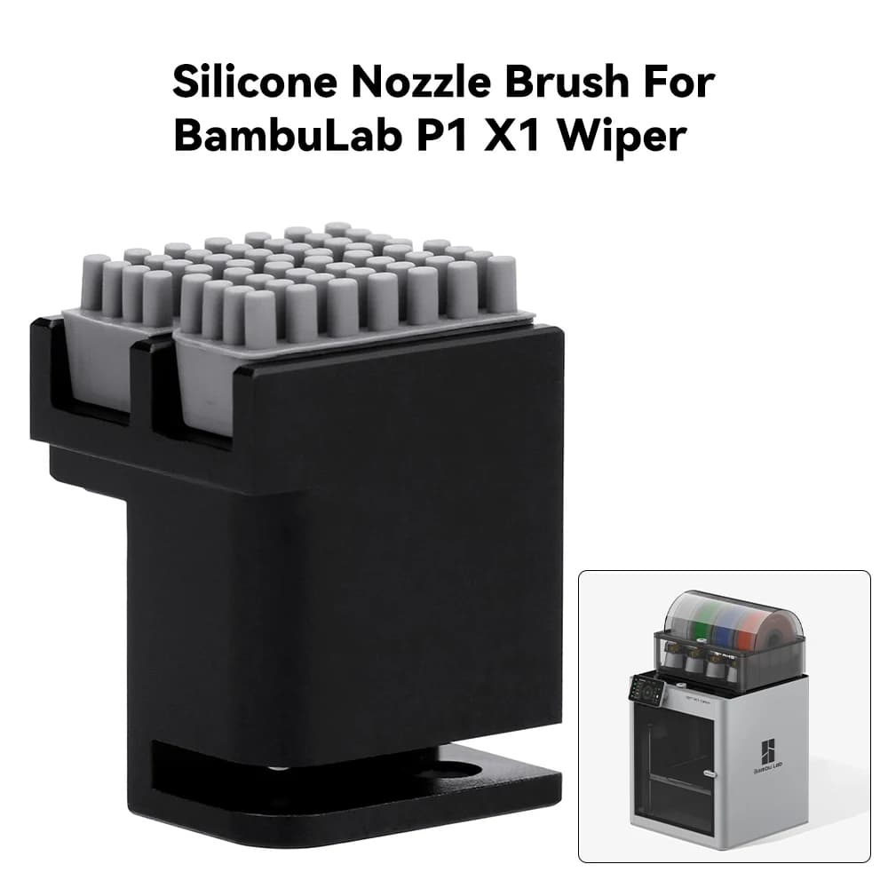 Toaiot Silicone nozzle wiper Silicone nozzle Washing machines mounted on Bambu-Lab P1P/P1S/X1/X1C/X1E nozzle cleaning kit Silicone brushes