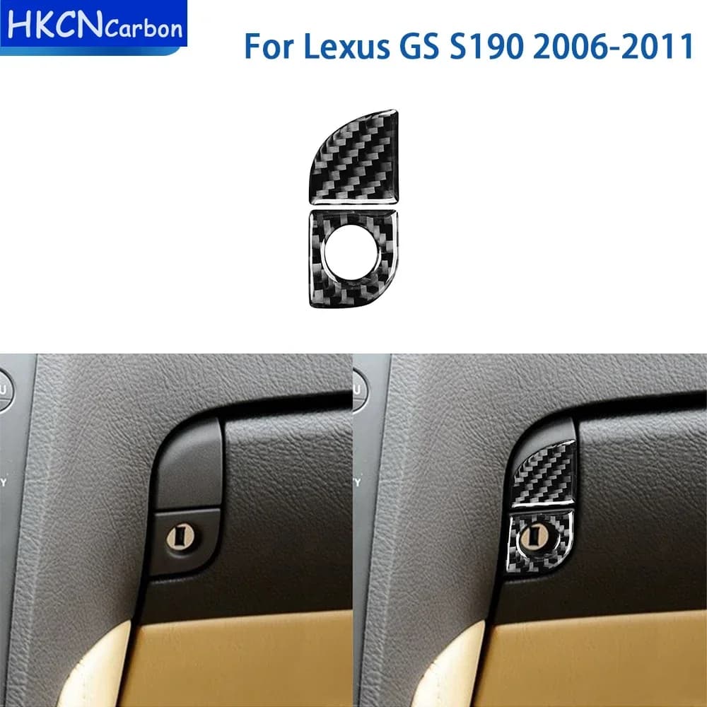 Accessori per Lexus GS S190 2006-2011, Copertura in Vera Fibra di Carbonio Morbida per Pannello Maniglia Vano Portaoggetti, Adesivo Decorativo per Interni Auto