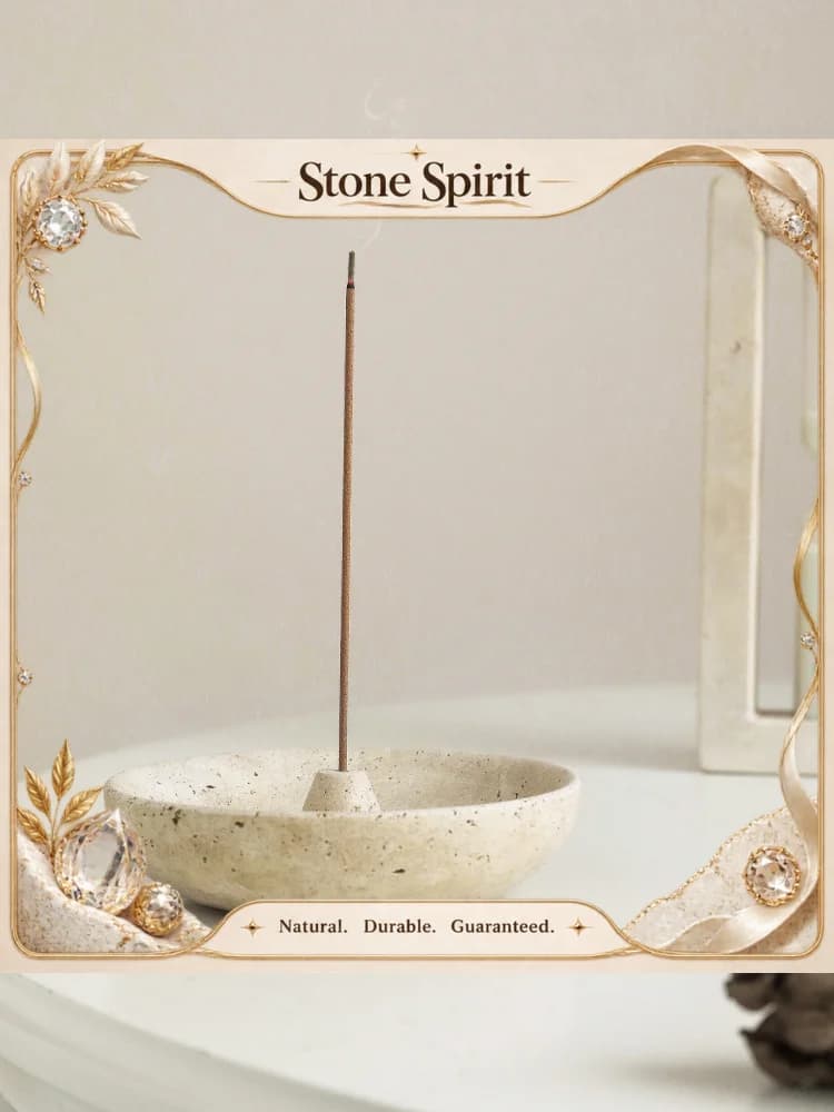 【Natural】Vintage Travertine Incense Stick Holder Round Incense Disc Natural Marble Incense Burner And Ash Holder