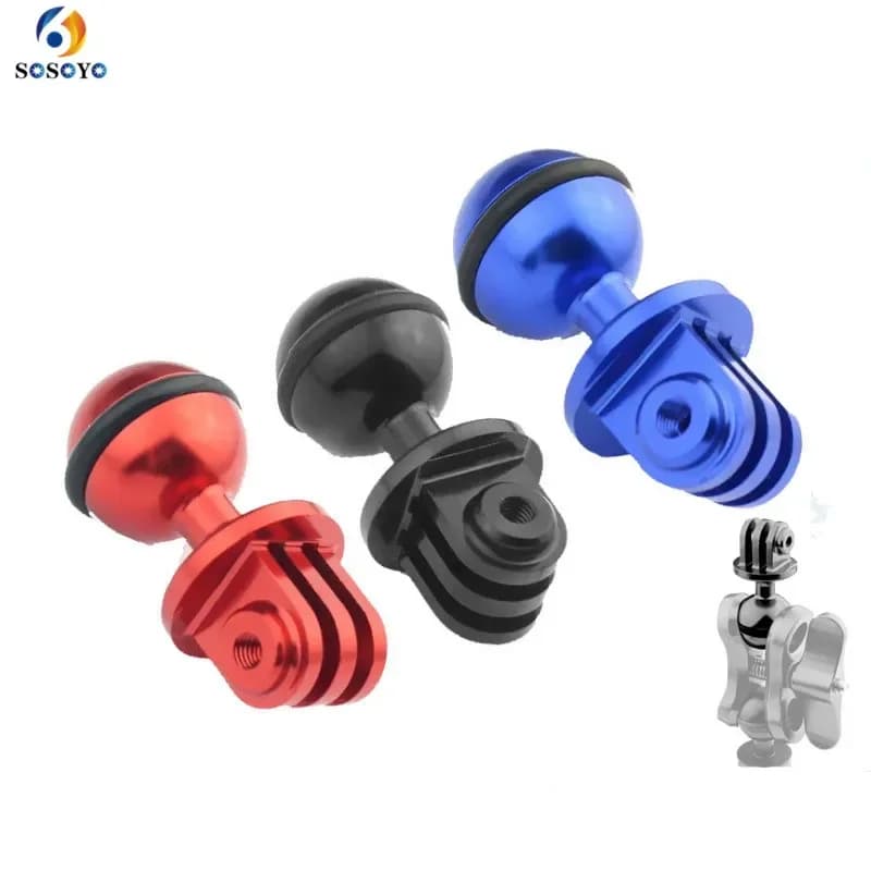 Mounting adapter on base with aluminium ball head Rotating base for dive for GoPro Hero 8 7 6 5 Sjcam Dji Osmo Action Camera Accessories