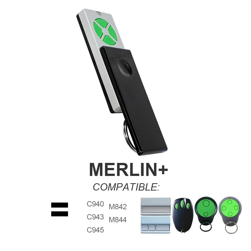 Telecomando per Porta del Garage Compatibile con Merlin Security+2.0 433.30 433.92 434.5MHz MERLIN E950M E940M E960M E943M E945M C940 C945 C943