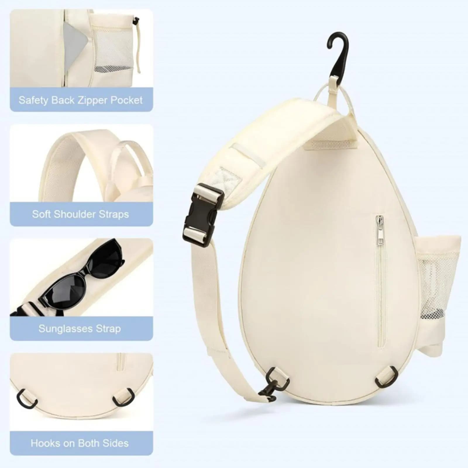 Tennis bag for Men and Women, Shoulder bag for Racket with Sliding Hinge, Backpack with Adjustable Shoulder for Beginners and Outdoor Players