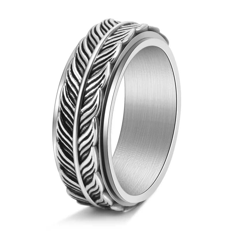Anelli freddi in acciaio inossidabile da uomo Forma di coda di pesce Rotante in metallo Spinner Fidget Anello antistress e ansia Gioielli vintage