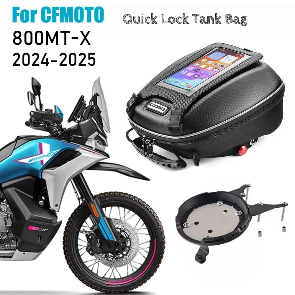 2024 2025 Per CFMOTO 800MT-X 800MTX Moto Borsa da serbatoio carburante Bagagli Blocco rapido Borse da viaggio da corsa Borsa per telefono di navigazione Zaino