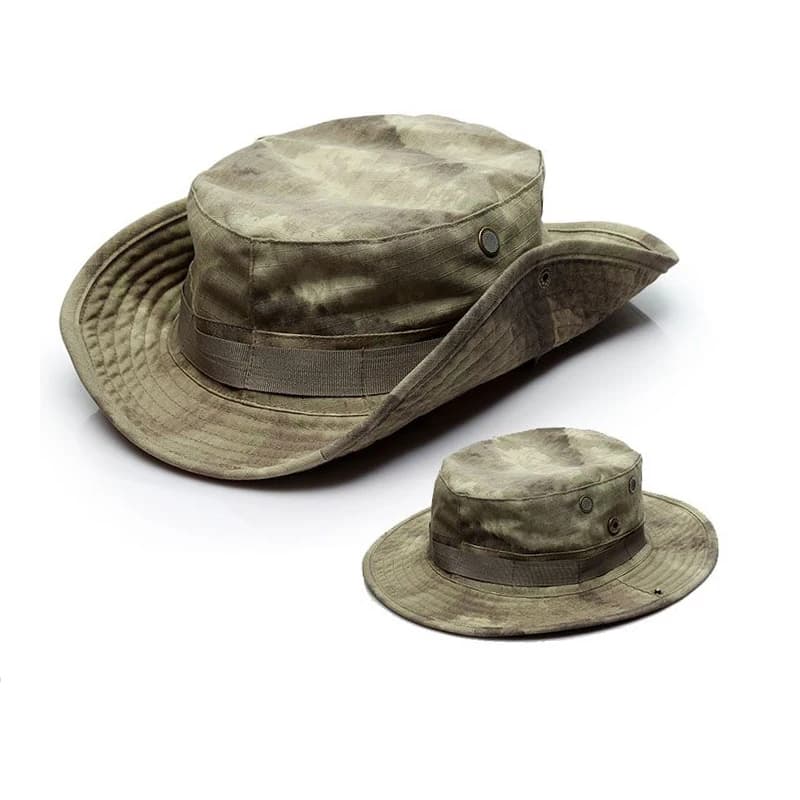Cappello Boonie Mimetico con Protezione Solare, Cappello a Tesa Larga per Sport all'Aperto, Pesca, Escursionismo, Campeggio, Caccia, Cappello da Pescatore Pieghevole per Uomo