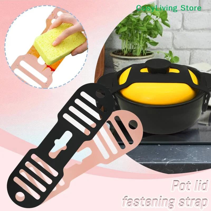 Supporto Universale per Coperchi da 46cm, Fascia Elastica Riutilizzabile in Silicone per Coperchi, Cinghia Elastica per Lunch Box, Utensile per Stoviglie da Esterno
