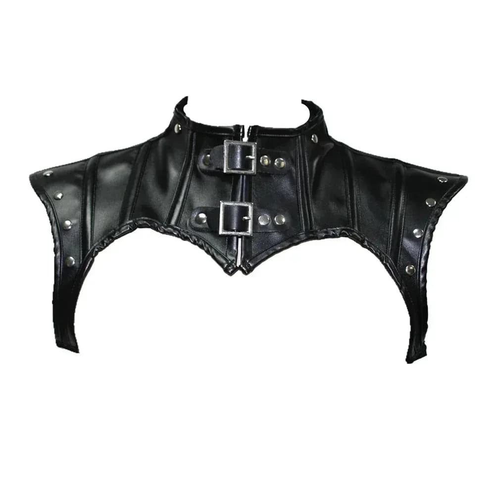 Set corsetto in ecopelle da donna Steampunk gotico gioco cosplay armatura vestito bustier sexy top discoteca rave costume