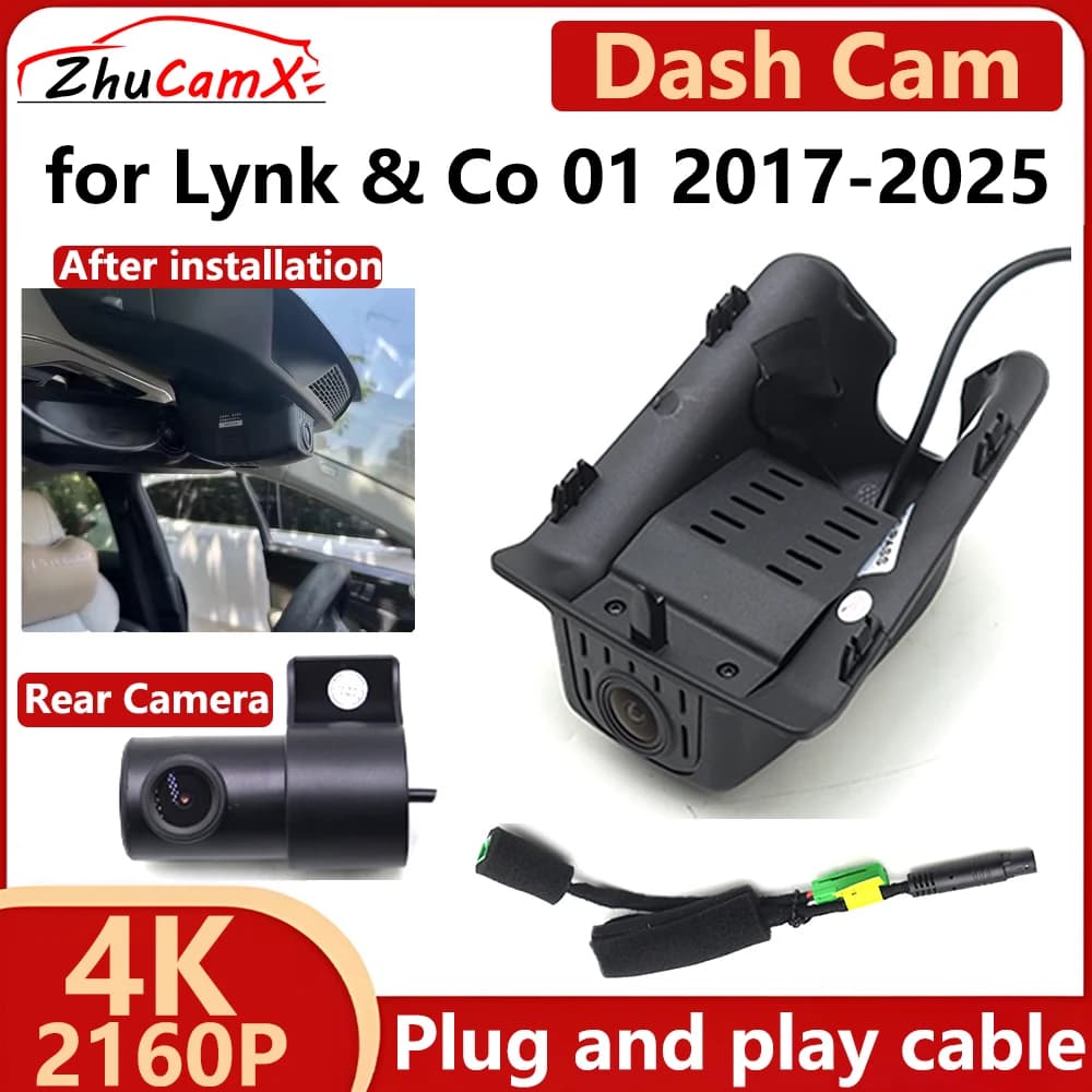 ZhuCamX per Lynk & Co 01 2017-2025 4K UHD 2160P DVR per auto Dash Cam Telecamera per visione notturna Registratore Plug and Play
