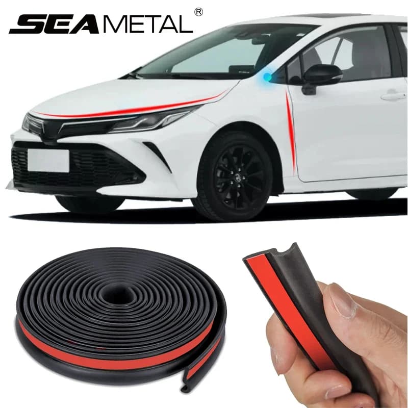 SEAMETAL 2/4m Strisce di tenuta in gomma per portiera auto Trim a forma di Z Guarnizione per isolamento acustico Strisce di gomma tipo Z per accessori auto