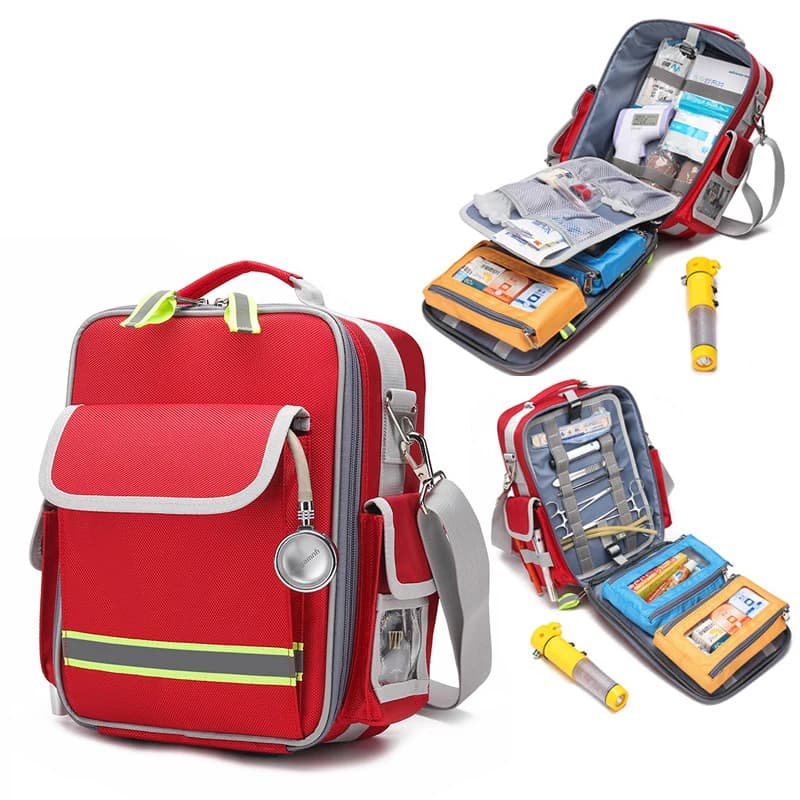 Borsa medica vuota di salvataggio ignifuga impermeabile Kit di emergenza per soccorso inondazioni di grande capacità Zaino di fuga Kit di pronto soccorso domestico