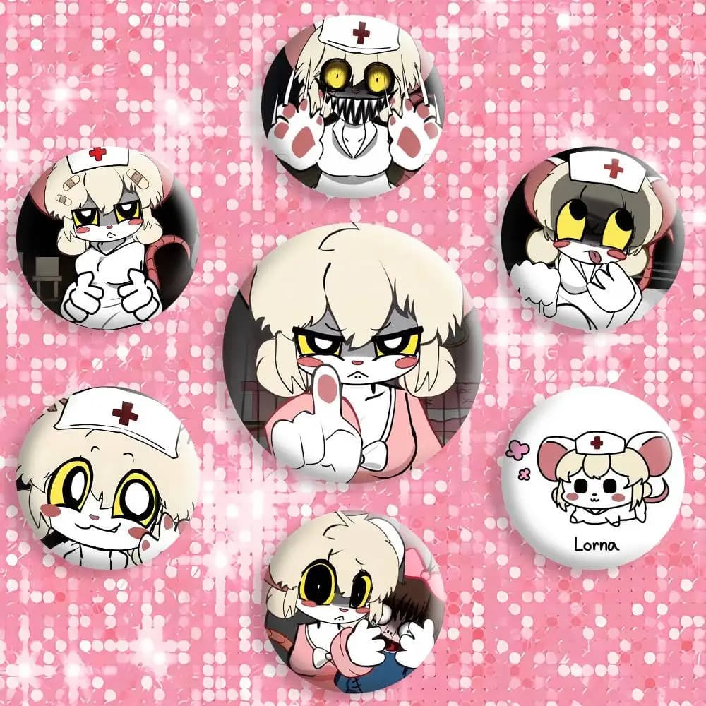 Terrible Mouse Lorna Badges Creative Tinplate Button PinsBrooch Badge Clothes Backpack