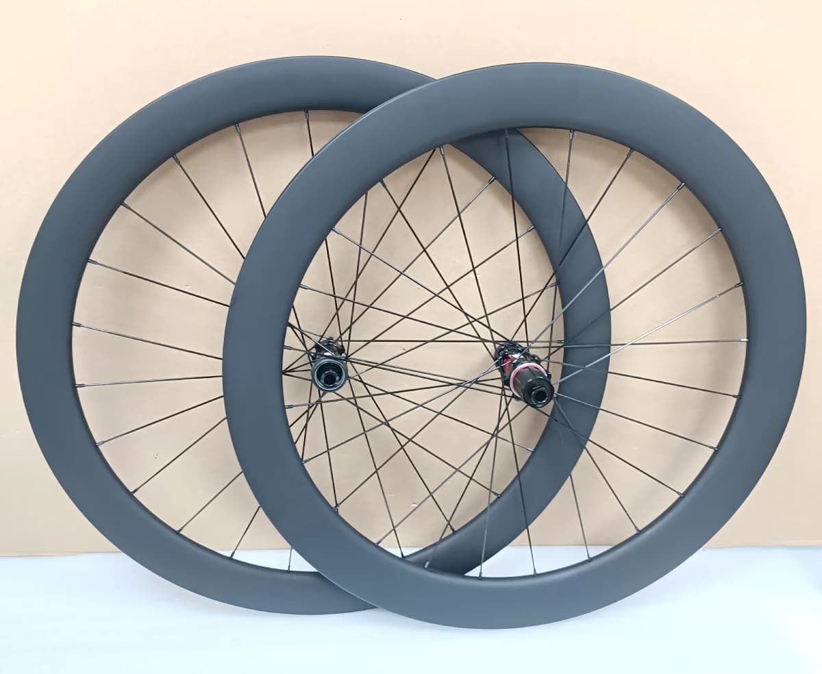 Ruote in Carbonio per Bici da Strada 50mm 60mm 38mm, Set Ruote Tubeless 25mm 28mm di Larghezza, Cerchi 700C per Freni a Disco e V-Brake