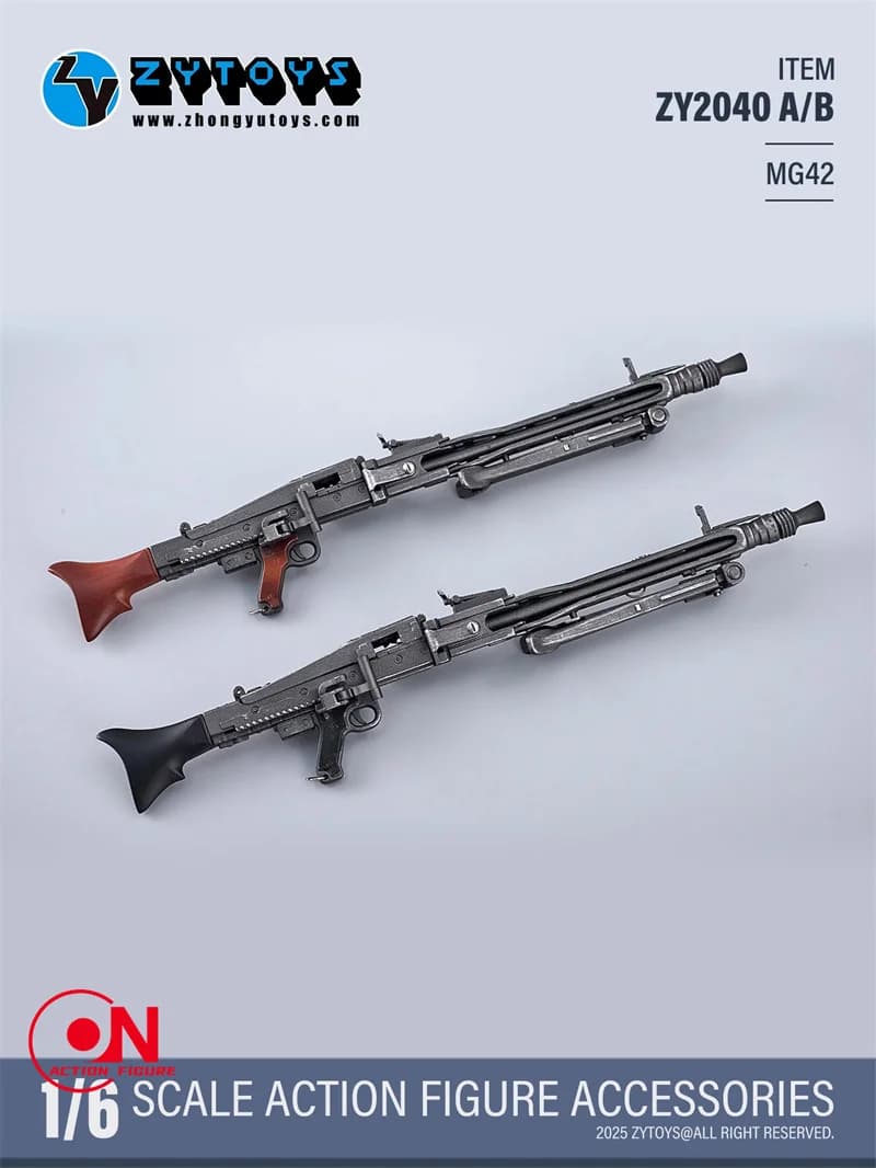 ZYTOYS 1/6 ZY2040 Accessorio per Scenari Militari, Modello di Pistola, Mitragliatrice Generica MG42 Compatibile con Action Figure da 12 Pollici