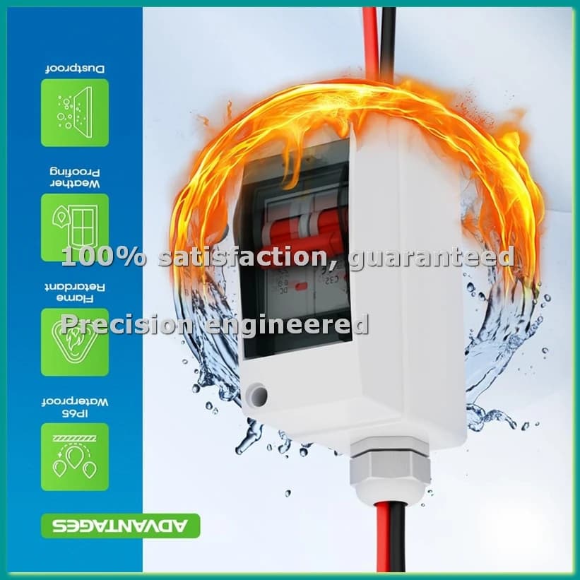 Interruttore di Disconnessione per Pannelli Solari, Scatola Interruttore 32A DC 1000V con Scatola Impermeabile IP65 - ABLA