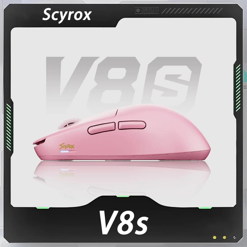Scyrox V8s Gaming Mouse Wired Wireless Dual 8K Lightweight Small Hand 400mAh E-sports Mice Customized PC Accessory Gifts
