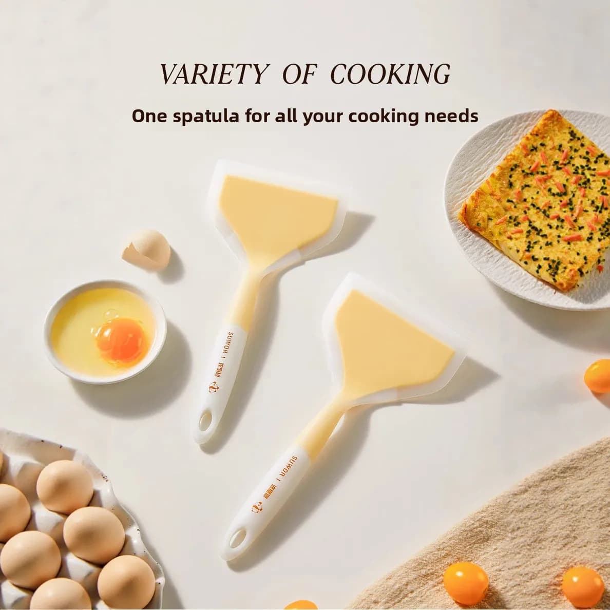 Spatola in Silicone Resistente alle Alte Temperature per Cuocere Omelette, Utensile da Cucina Antiaderente per Pancake e Padella