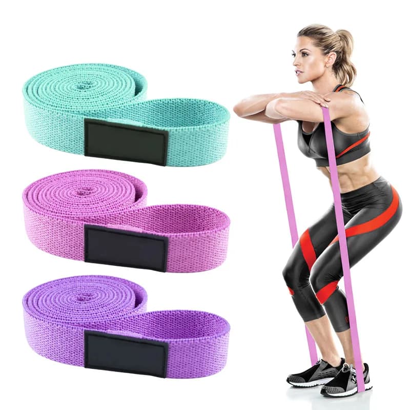 Set di fasce di resistenza in tessuto lungo Fitness Pull Up Assist Booty Hip Workout Exercise Loop fasce elastiche antiscivolo per le gambe