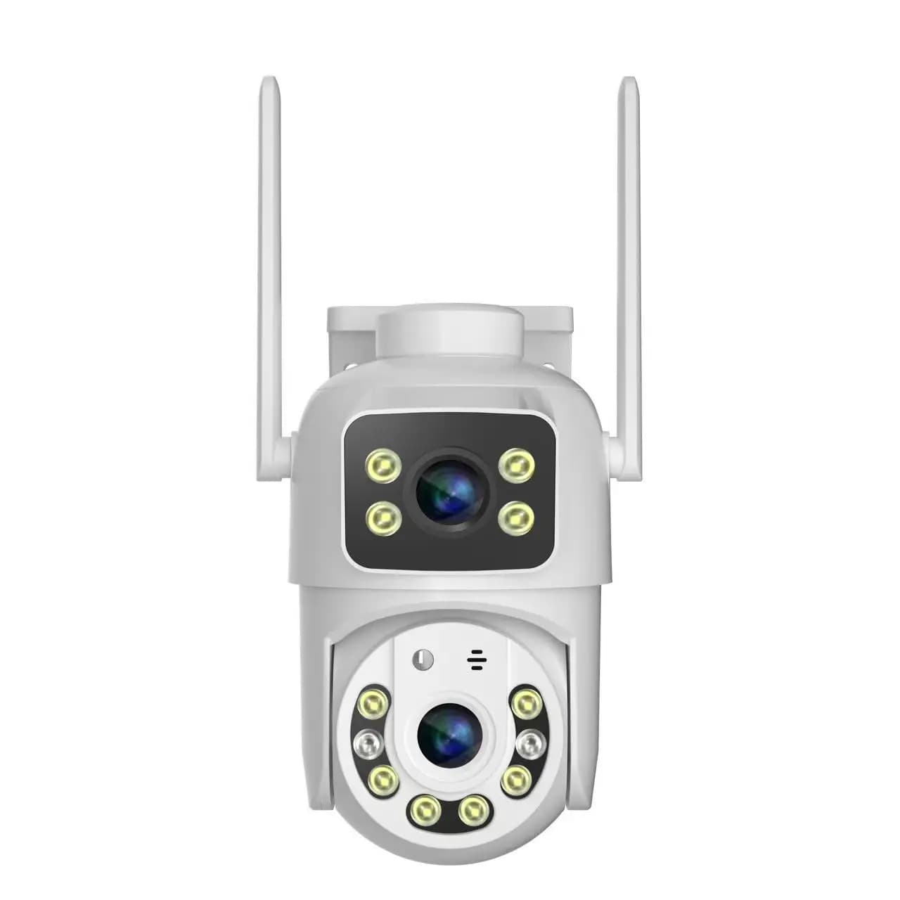 Telecamera IP Dome PTZ Wireless 4MP con Doppia Lente, App iCsee, Visione Notturna a Colori, Rilevamento AI Umanoide, Sicurezza Domestica, Monitoraggio Bambini