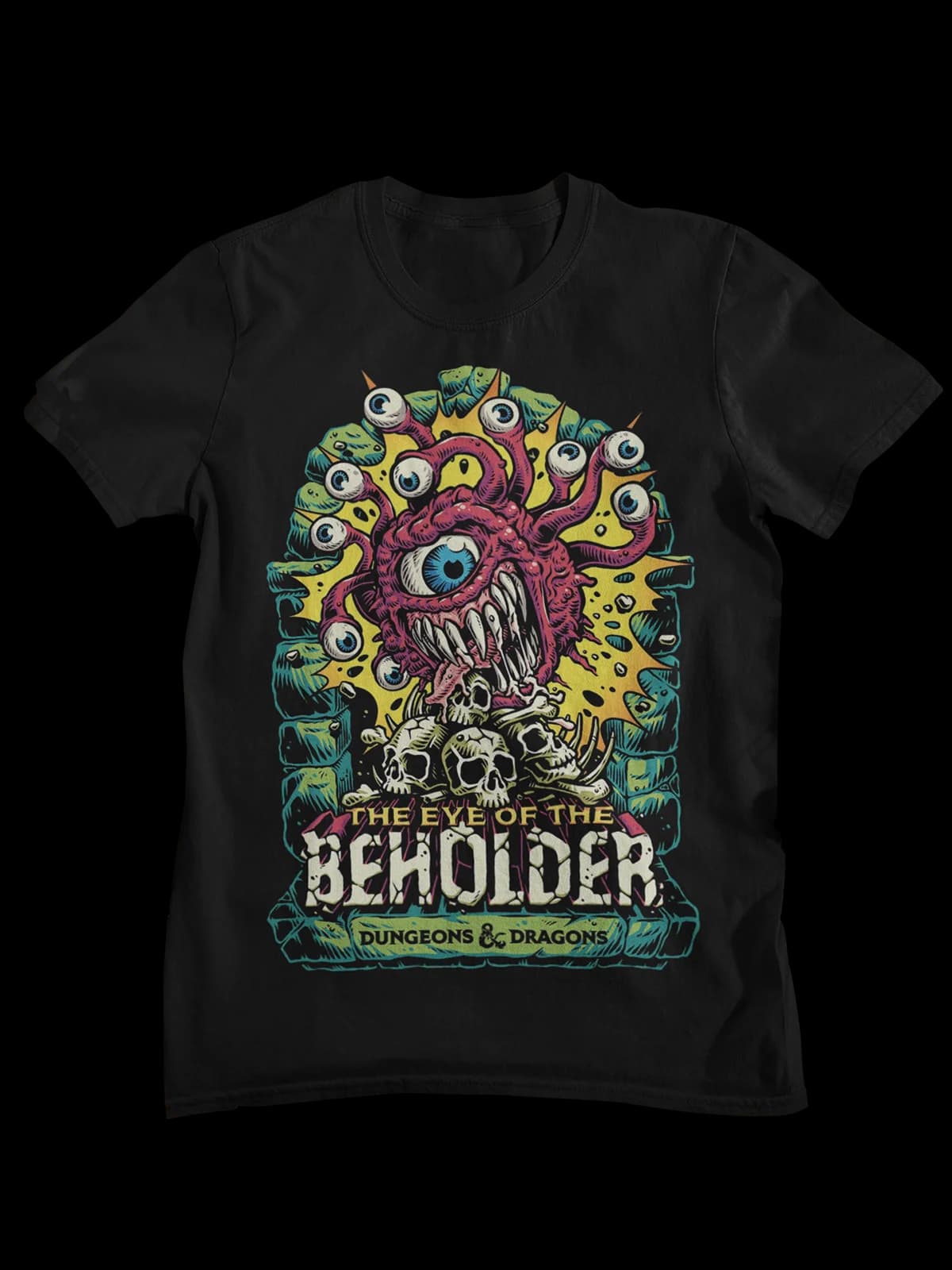 Dungeons & Dragons Eye Of The Beholder Graphic T Shirt Men Fantasy RPG Monster Vintage Streetwear Cotton Short Sleeve Tee